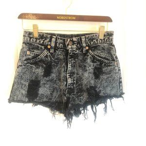 Levi's Vintage Black Acid Wash Shorts